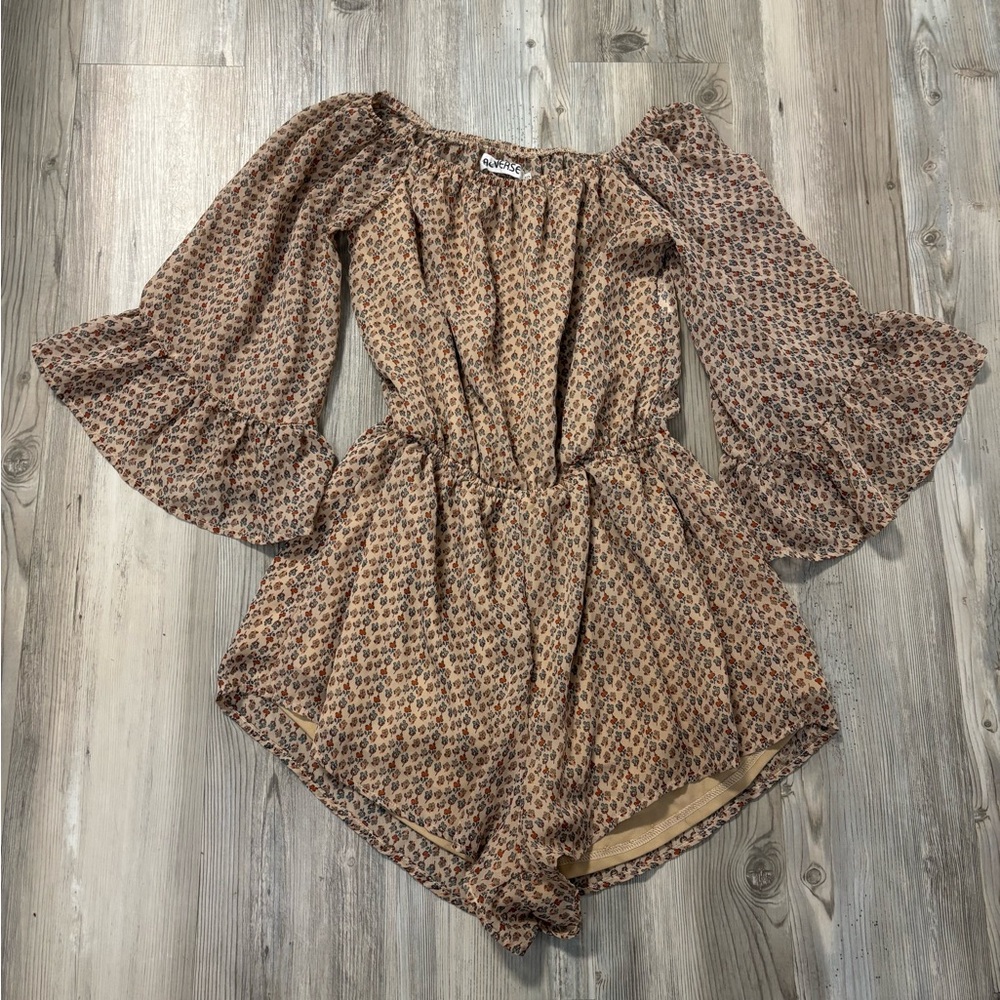 Reverse Floral Print Romper boho style